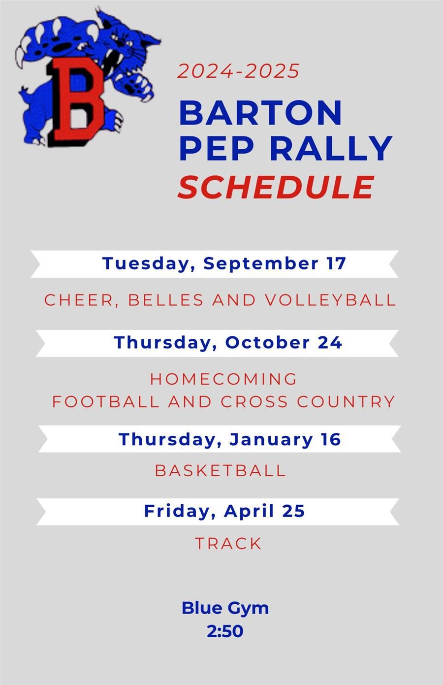  Pep Rally Dates